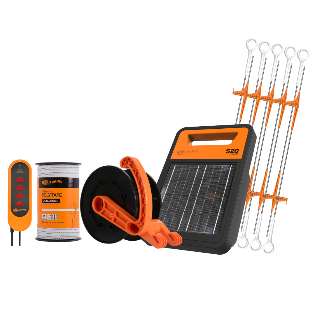 Lifestyle Portable Fencing Pack with Poly Tape Lifestyle Portable Fencing Pack with Poly Tape